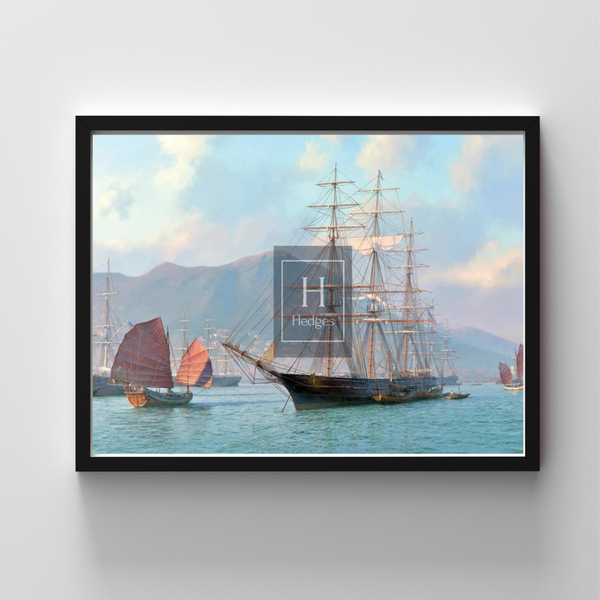 Overhauling Sails before the Heat of the Sun. Sea Witch Hong Kong, 1849